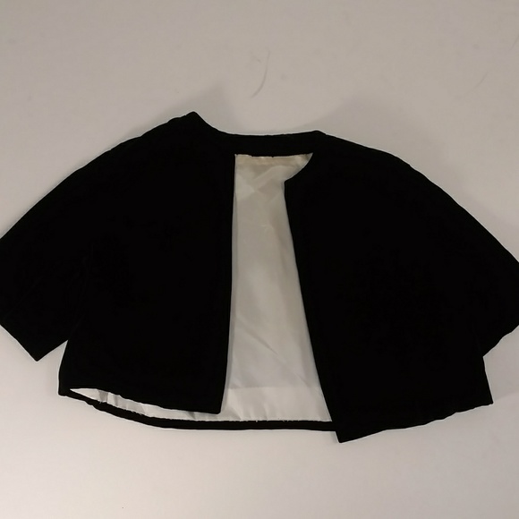 Vintage Velvet Crop Short Bolero Like Jacket 50s Fifties Black Silky Soft - Picture 5 of 8